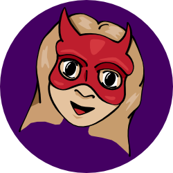 Round Icon of BeelzeRog with Devil Mask & Purple Background